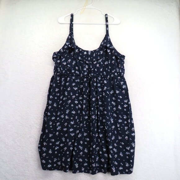 Torrid Dress Womens 4XL Navy Blue Floral Sleeveless Mini Tank 100% Rayon Summer - Picture 1 of 11